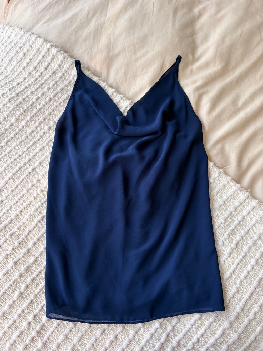 Naked Zebra Navy Cowl Neck Satin Camisole